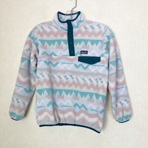 Patagonia Kids' Lightweight Synchilla Fleece Pullover Geometric Pattern Girl 10